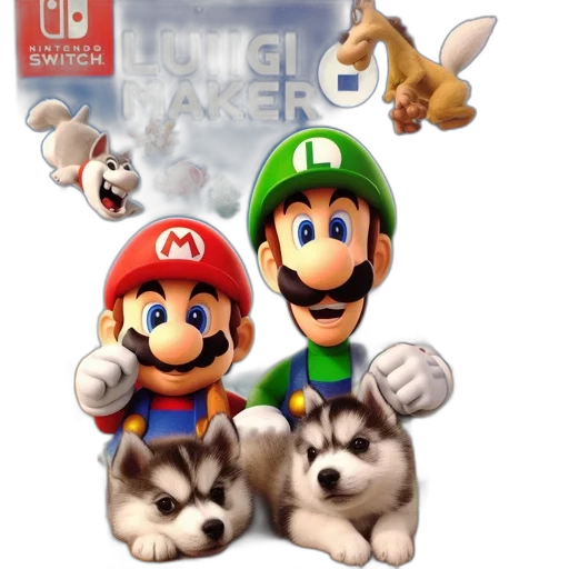 animal, concept art, 3d render, pixel art, fantasy art, cover, luigi, maker transparent PNG cut-out