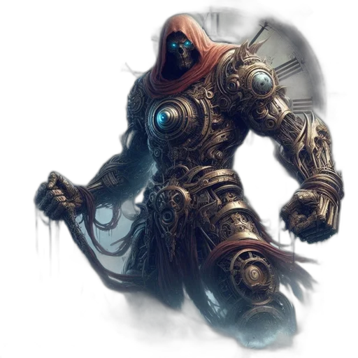 robot, weapon, mask, staff, concept art, fantasy art, comic book art, photorealistic transparent PNG cut-out