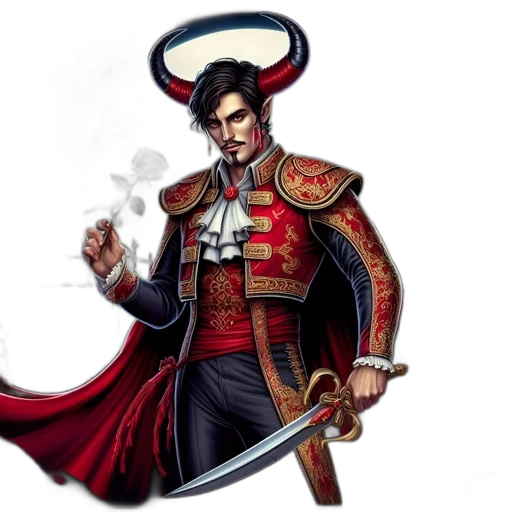 staff, fantasy art, concept art, pixel art, comic book art, red, man, dark transparent PNG cut-out