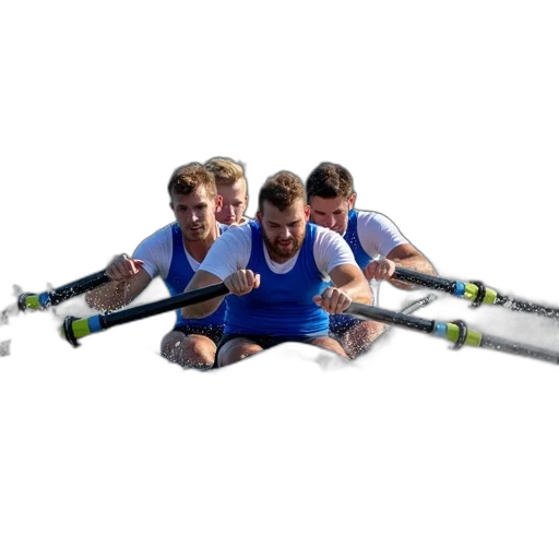 staff, weapon, group, rowers, boat, river, water, splashing transparent PNG cut-out