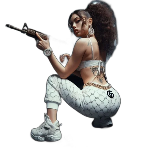 weapon, concept art, pixel art, fantasy art, comic book art, urban, environment, woman transparent PNG cut-out