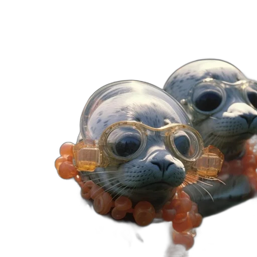 jewelry, mask, creature, robot, 3d render, concept art, photorealistic, underwater transparent PNG cut-out