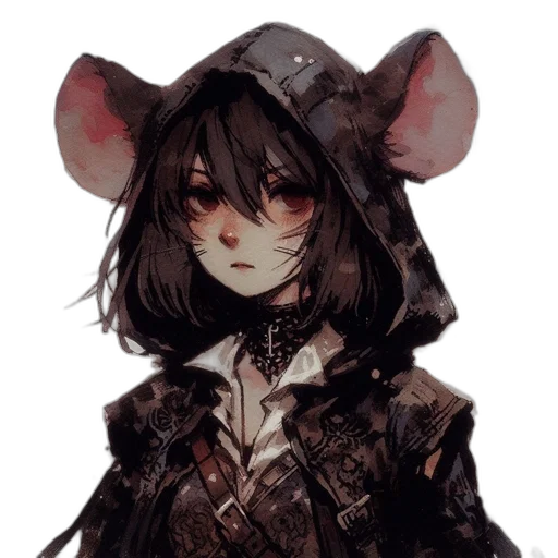 mask, jacket, hat, face, fantasy art, concept art, watercolor, anime transparent PNG cut-out