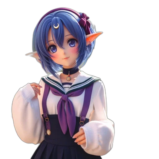 staff, dress, creature, face, 3d render, anime, fantasy art, concept art transparent PNG cut-out