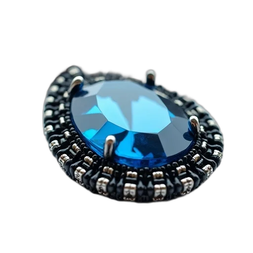 jewelry, crown, 3d render, blue, close-up, image, black, beaded transparent PNG cut-out