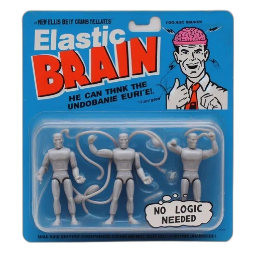 amusing, toy, package, promotes, elastic, brain, featuring, figure transparent PNG cut-out