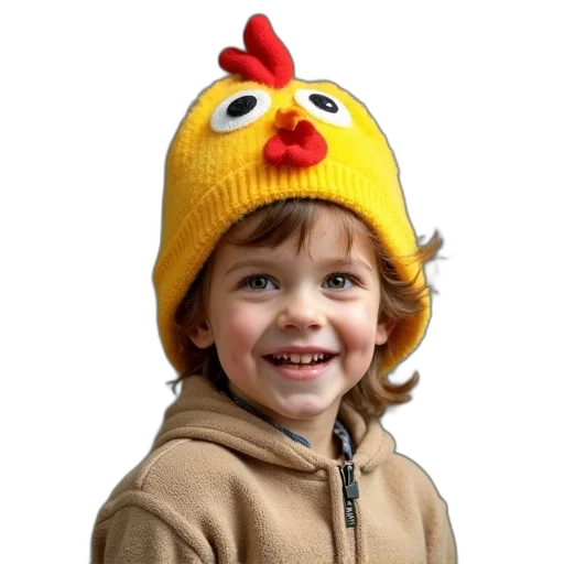 hat, animal, crown, creature, photorealistic, 3d render, little, child transparent PNG cut-out