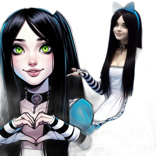 concept art, fantasy art, comic book art, anime, comparison, illustrated, character, real-life transparent PNG cut-out