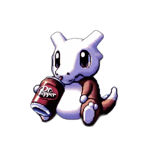 dragon, animal, creature, bottle, pixel art, concept art, vaporwave, 3d render transparent PNG cut-out