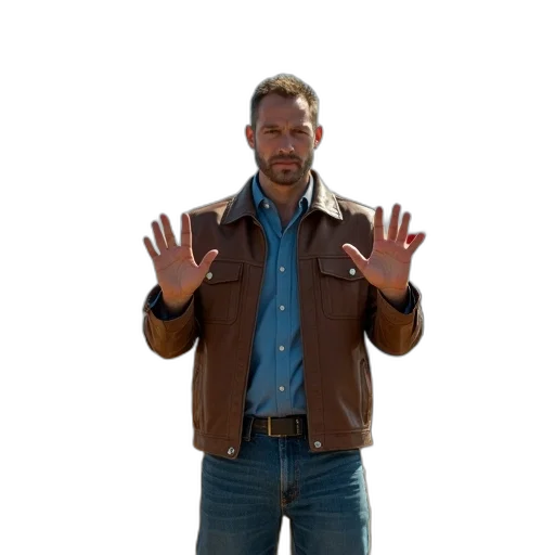 jacket, staff, furniture, robot, 3d render, concept art, man, stern transparent PNG cut-out