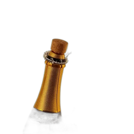 bottle, jewelry, staff, crown, 3d render, close-up, image, champagne transparent PNG cut-out