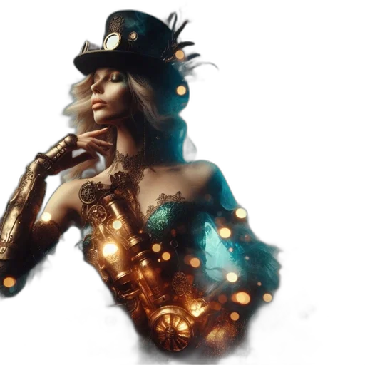 jewelry, fantasy art, concept art, cyberpunk, 3d render, neon lights, fire, golden transparent PNG cut-out