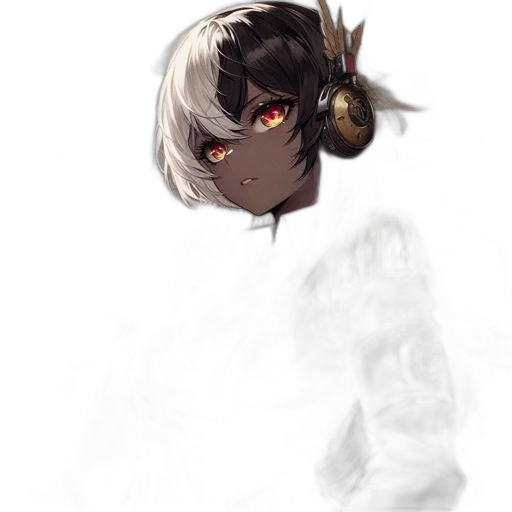 mask, face, crown, creature, concept art, anime, fantasy art, watercolor transparent PNG cut-out