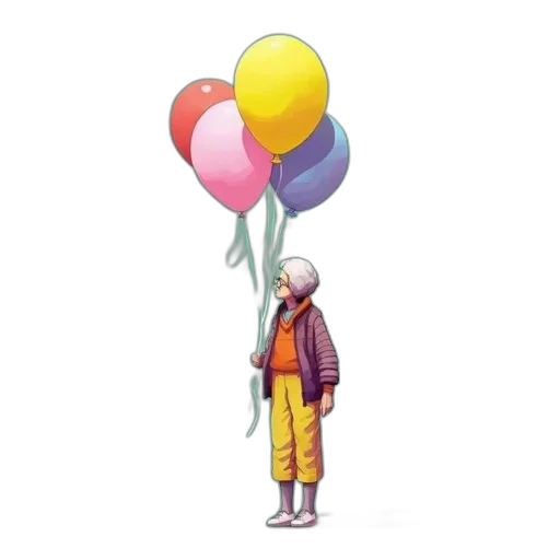 jacket, umbrella, robot, staff, concept art, pixel art, 3d render, watercolor transparent PNG cut-out