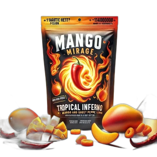 food, fire, product, packaging, advertises, mango, mirage, tropical transparent PNG cut-out
