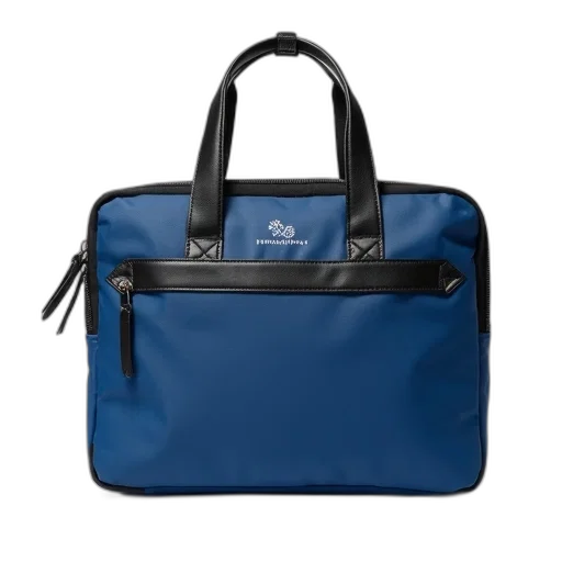 blue, black, laptop, bag, zipper, closure, two, shoulder transparent PNG cut-out