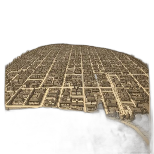 building, furniture, 3d render, concept art, photorealistic, fog, city street, snow transparent PNG cut-out