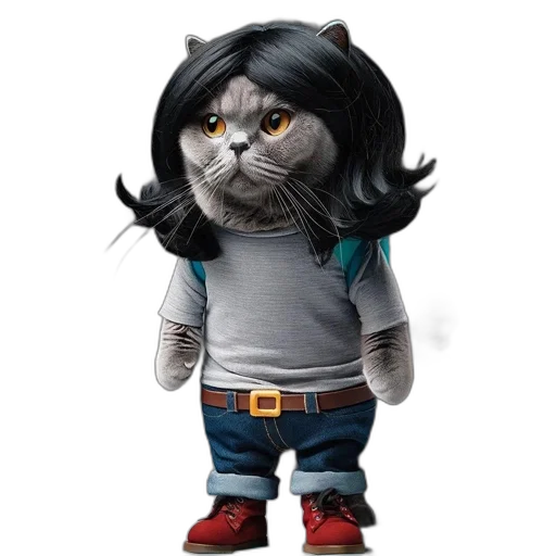 staff, animal, cartoon, 3d render, concept art, photorealistic, anthropomorphized, feline transparent PNG cut-out
