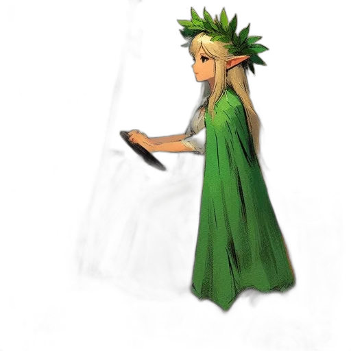 dress, staff, crown, dragon, concept art, fantasy art, pixel art, 3d render transparent PNG cut-out
