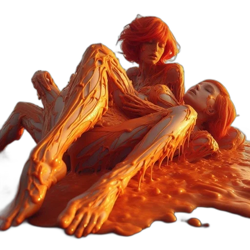 dress, hair, concept art, fantasy art, comic book art, 3d render, fire, underwater transparent PNG cut-out