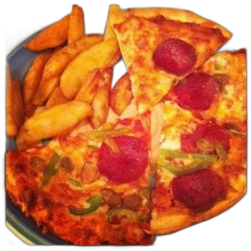 food, crown, face, jacket, photorealistic, 3d render, plate, pizza transparent PNG cut-out
