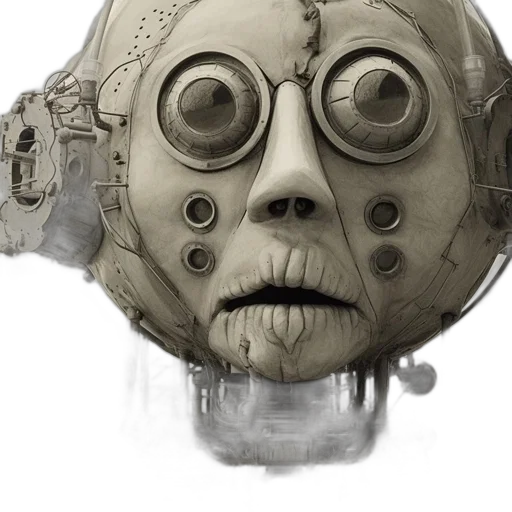 mask, robot, face, creature, concept art, 3d render, photorealistic, fantasy art transparent PNG cut-out
