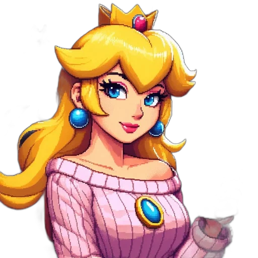 crown, dress, jewelry, staff, pixel art, concept art, fantasy art, cartoon transparent PNG cut-out