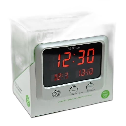 3d render, modern, digital, alarm, clock, display, showing, time transparent PNG cut-out