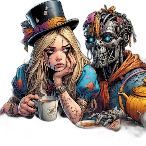 robot, mask, face, comic book art, concept art, fantasy art, photorealistic, scene transparent PNG cut-out