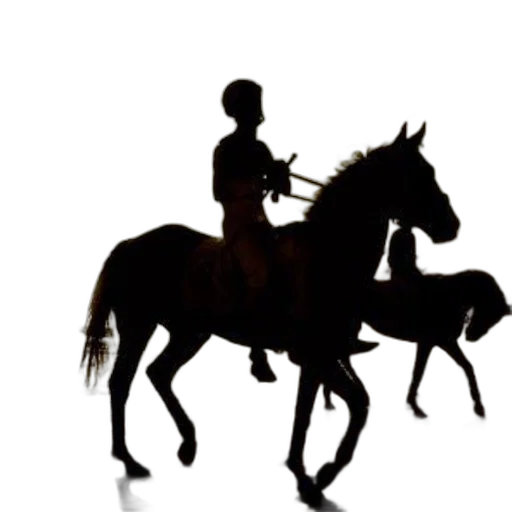 staff, animal, photorealistic, concept art, 3d render, silhouette, two, horseback transparent PNG cut-out