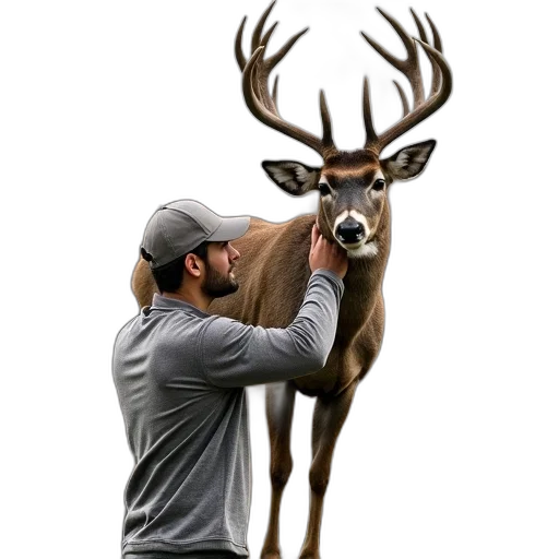 animal, creature, staff, crown, photorealistic, concept art, man, grey transparent PNG cut-out