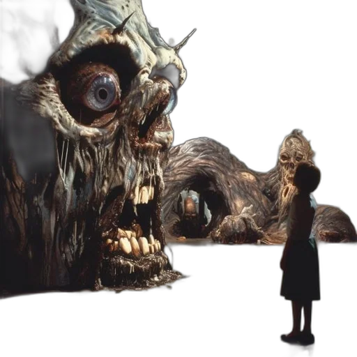 creature, mask, face, staff, concept art, 3d render, forest, snow transparent PNG cut-out