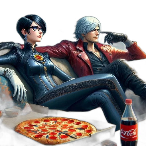 food, jacket, concept art, comic book art, cyberpunk, 3d render, red, colorful transparent PNG cut-out