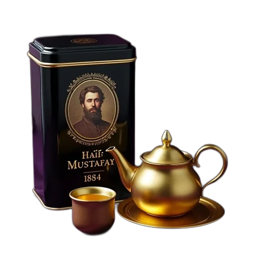 photorealistic, 3d render, black, tin, can, gold, label, featuring transparent PNG cut-out