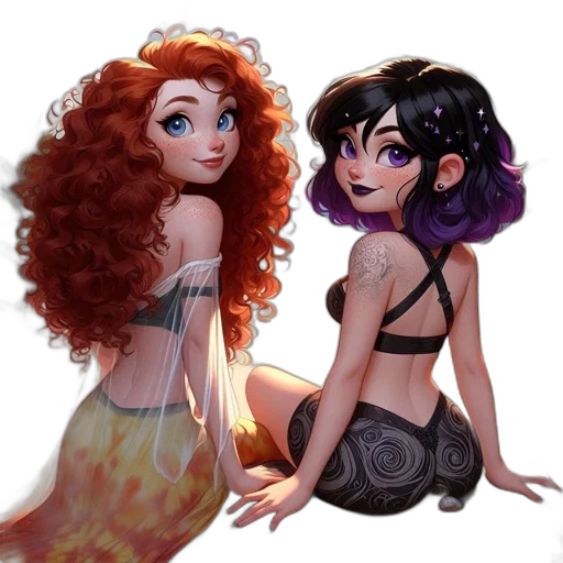 dress, concept art, fantasy art, cartoon, comic book art, underwater, fire, outer space transparent PNG cut-out