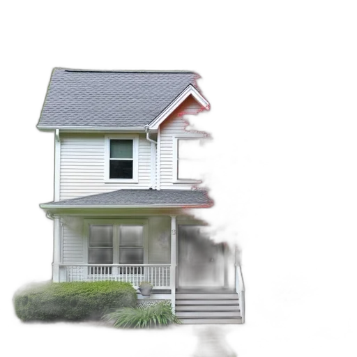 building, furniture, 3d render, photorealistic, concept art, two-story, house, gray transparent PNG cut-out