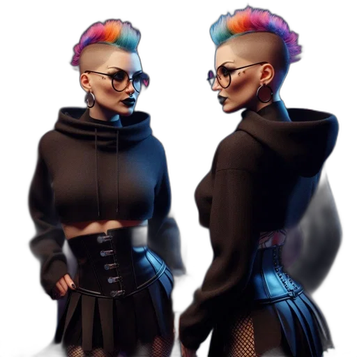 jacket, dress, cyberpunk, concept art, fantasy art, 3d render, neon lights, neon transparent PNG cut-out
