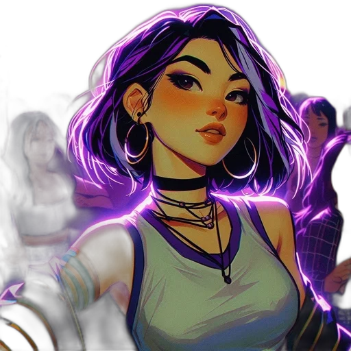 concept art, comic book art, cyberpunk, fantasy art, neon lights, neon, colorful, pastel transparent PNG cut-out
