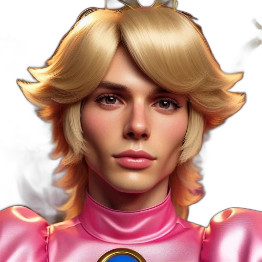face, hair, robot, crown, photorealistic, concept art, fantasy art, comic book art transparent PNG cut-out