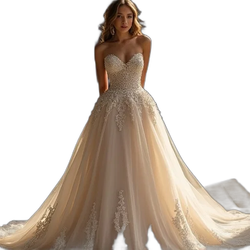 dress, golden, beautiful, floor, length, ante, tau, perfect transparent PNG cut-out