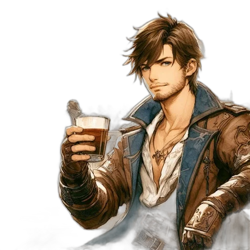 jacket, fantasy art, concept art, pixel art, anime, earth tones, young, man transparent PNG cut-out