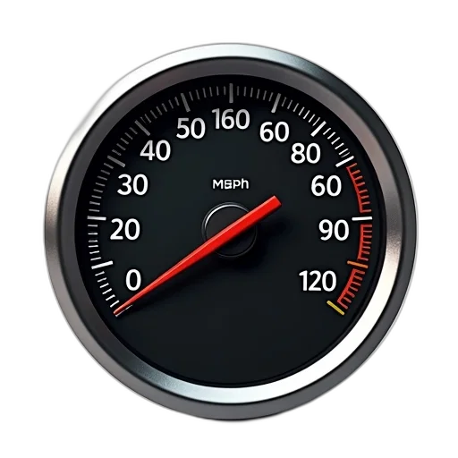 car, close-up, image, speedometer, red, needle, pointing, 160 transparent PNG cut-out
