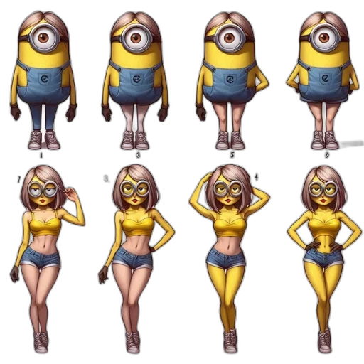 dress, concept art, pixel art, 3d render, comic book art, combination, despicable, like transparent PNG cut-out