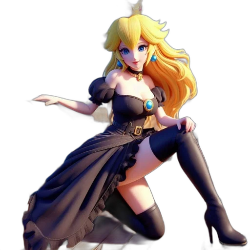 dress, staff, concept art, fantasy art, pixel art, anime, golden, dark transparent PNG cut-out