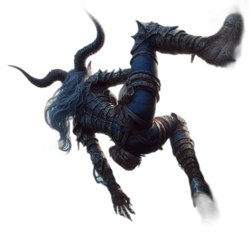 dragon, creature, staff, animal, concept art, fantasy art, dark, blue transparent PNG cut-out