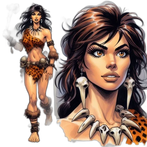 comic book art, concept art, fantasy art, cartoon, earth tones, illustration, features, dominant transparent PNG cut-out