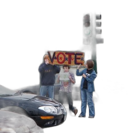 car, robot, staff, weapon, photorealistic, 3d render, concept art, city street transparent PNG cut-out