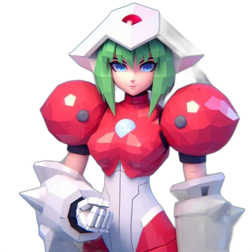 robot, weapon, staff, concept art, 3d render, pixel art, anime, red transparent PNG cut-out