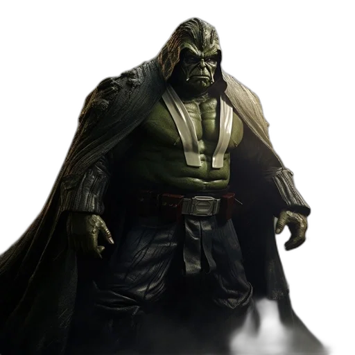 mask, staff, creature, concept art, fantasy art, comic book art, photorealistic, green transparent PNG cut-out