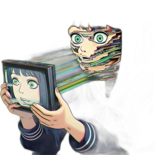 mask, creature, face, robot, anime, vaporwave, concept art, 3d render transparent PNG cut-out